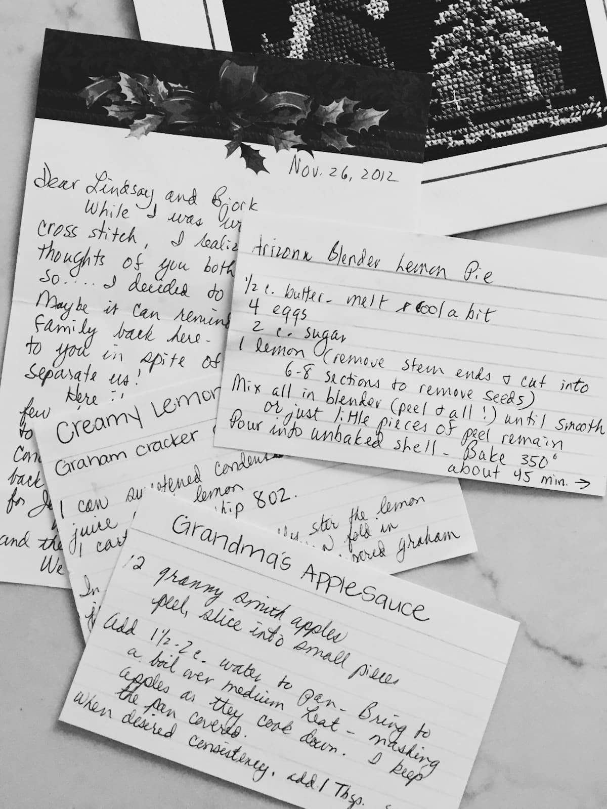 Recipe cards.