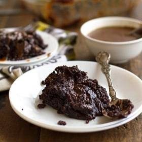 A picture of Gooey Chocolate Caramel Cake