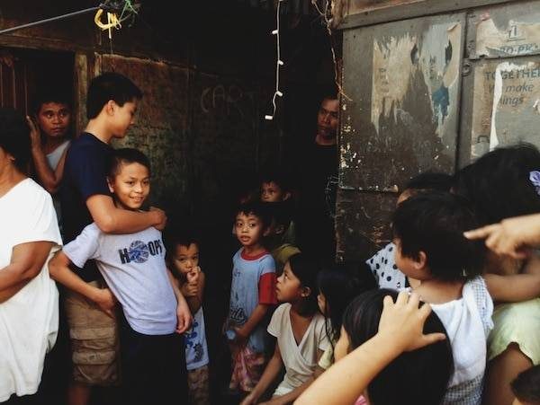 Children outside.