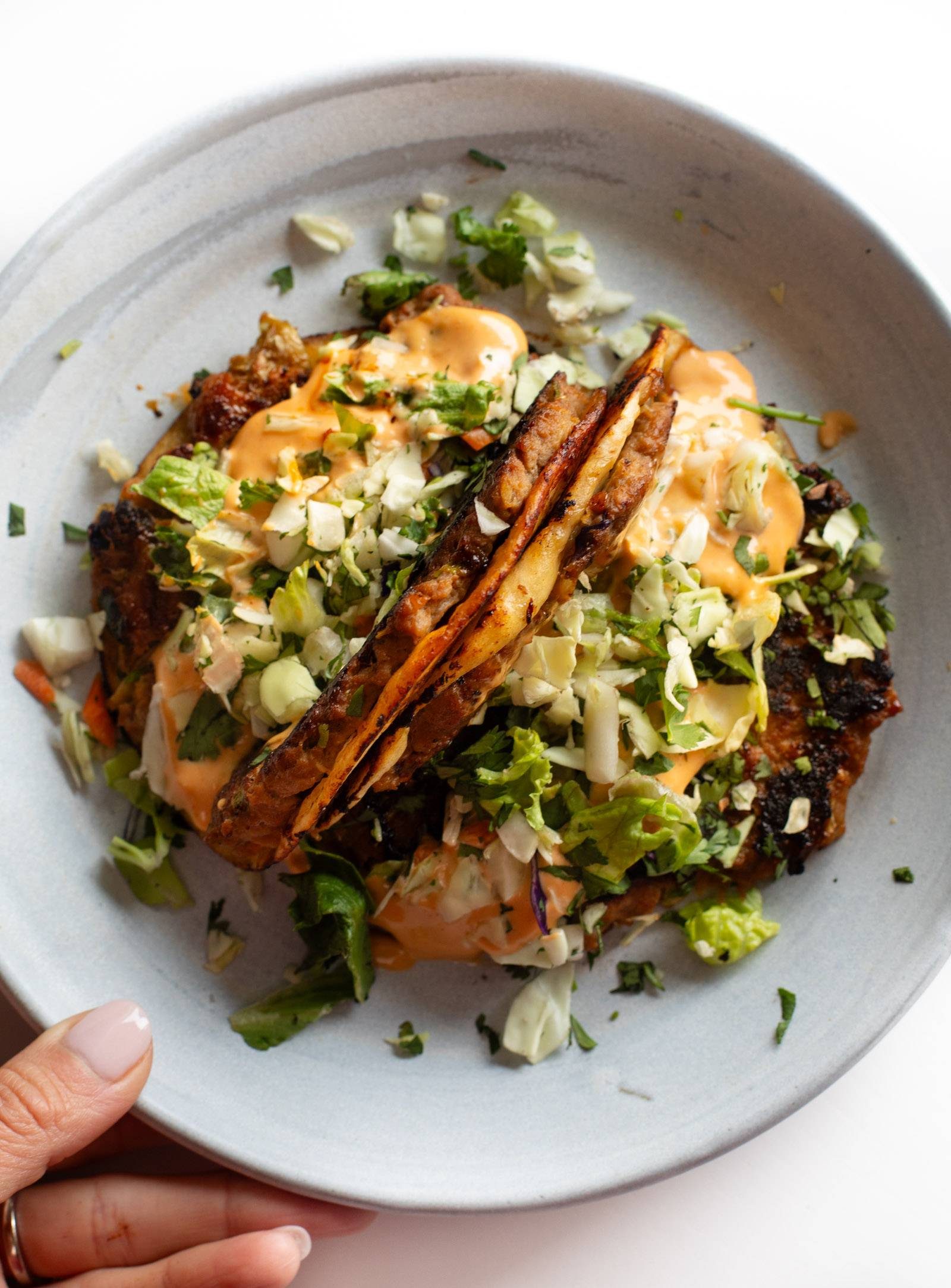 Egg roll tacos.