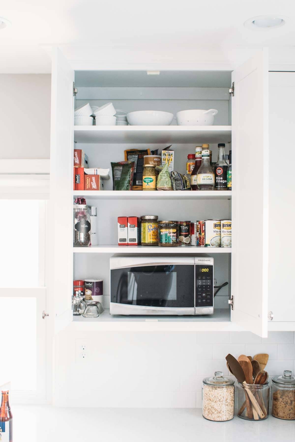 Kitchen cupboard.